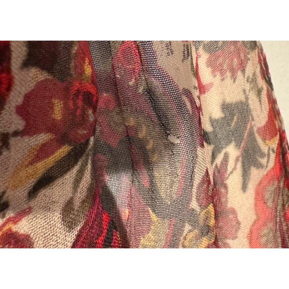 Chico’s Paisley Floral Print Sheer Scarf 100% Rayon Boho Festival Rectangle READ - Picture 12 of 13